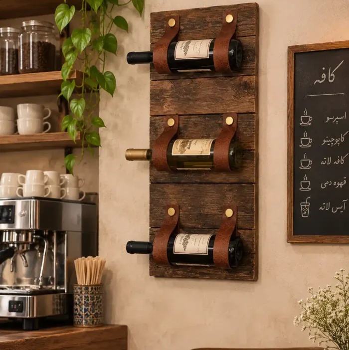 استند چوبی بطری شراب
