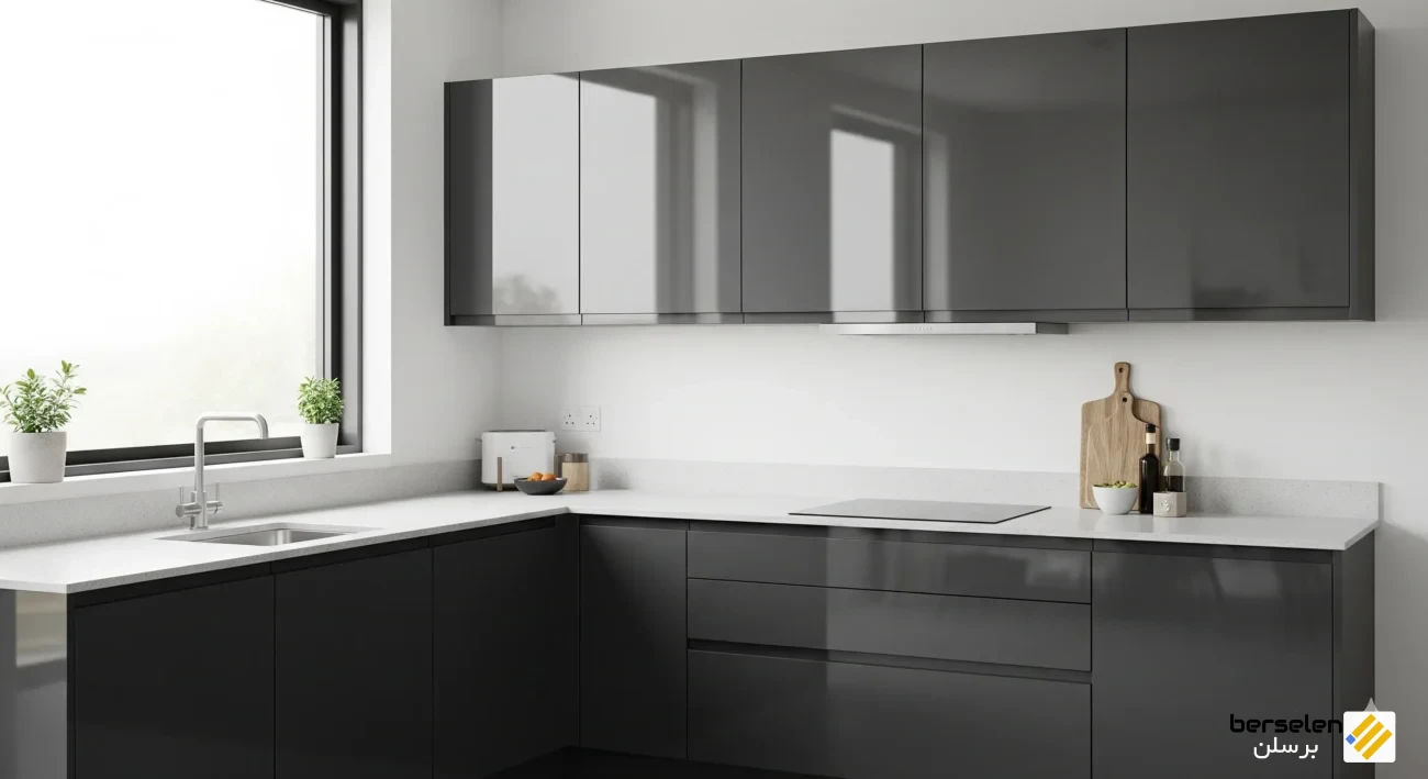 کابینت‌های ملامینه با سطح درخشان