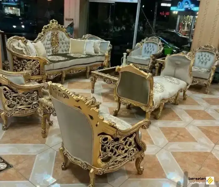 مبل استیل و سلطنتی سفید و طلایی، اوج زیبایی و درخشش در دکوراسیون