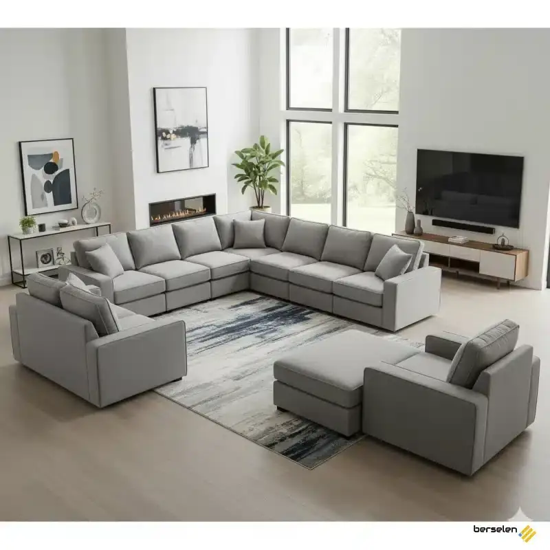 مبل راحتی ۹ نفره، ایده‌آل برای فضاهای بزرگ و جمع‌های خانوادگی