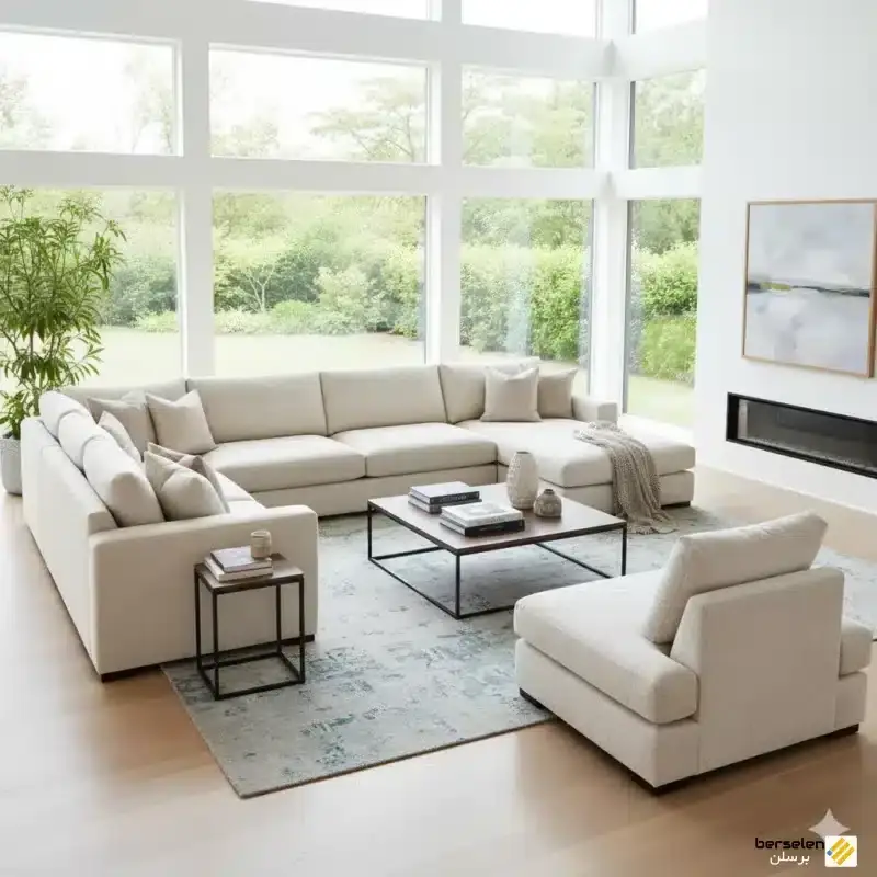 مبل راحتی ۹ نفره، ترکیبی از راحتی بینظیر و زیبایی خیرهکننده