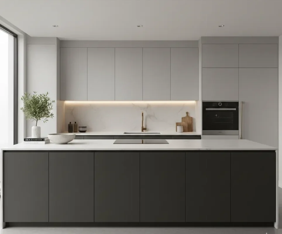 طراحی سه‌بعدی کابینت MDF آشپزخانه مدرن